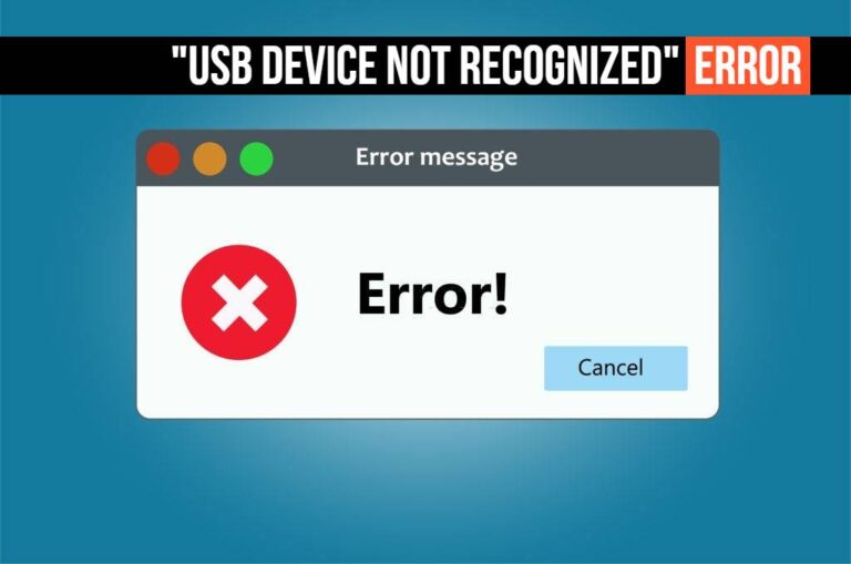 USB Device Not Recognized Error fix